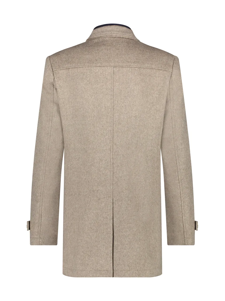 A Fish Named Fred Funnel Neck Coat | Beige