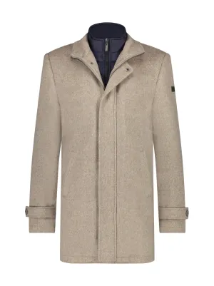 A Fish Named Fred Funnel Neck Coat | Beige