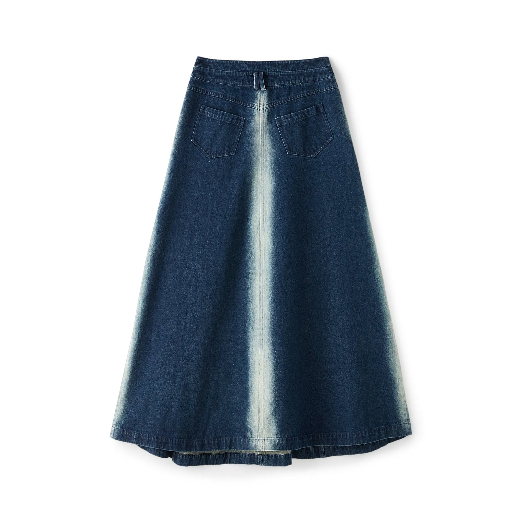 Acid-wash Denim Skirt