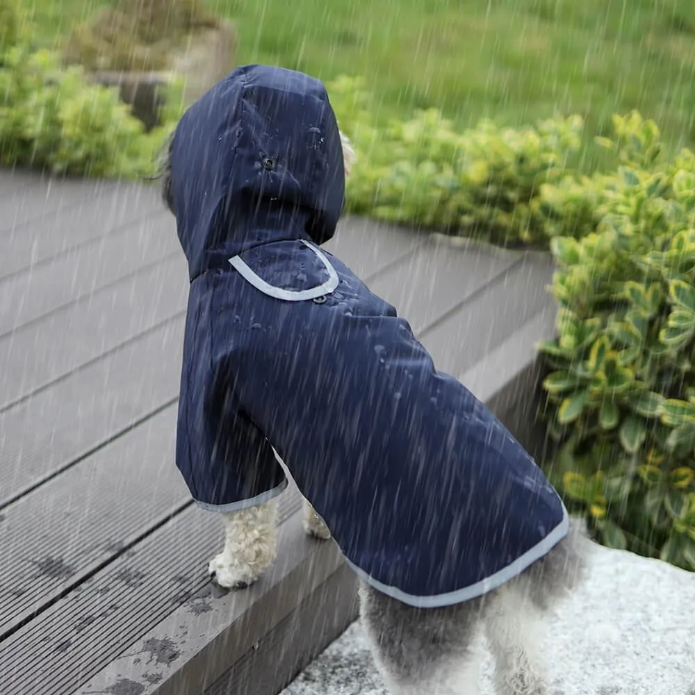 AllPetSolutions Reflective Waterproof Dog Rain Coat, Blue - S / M / L