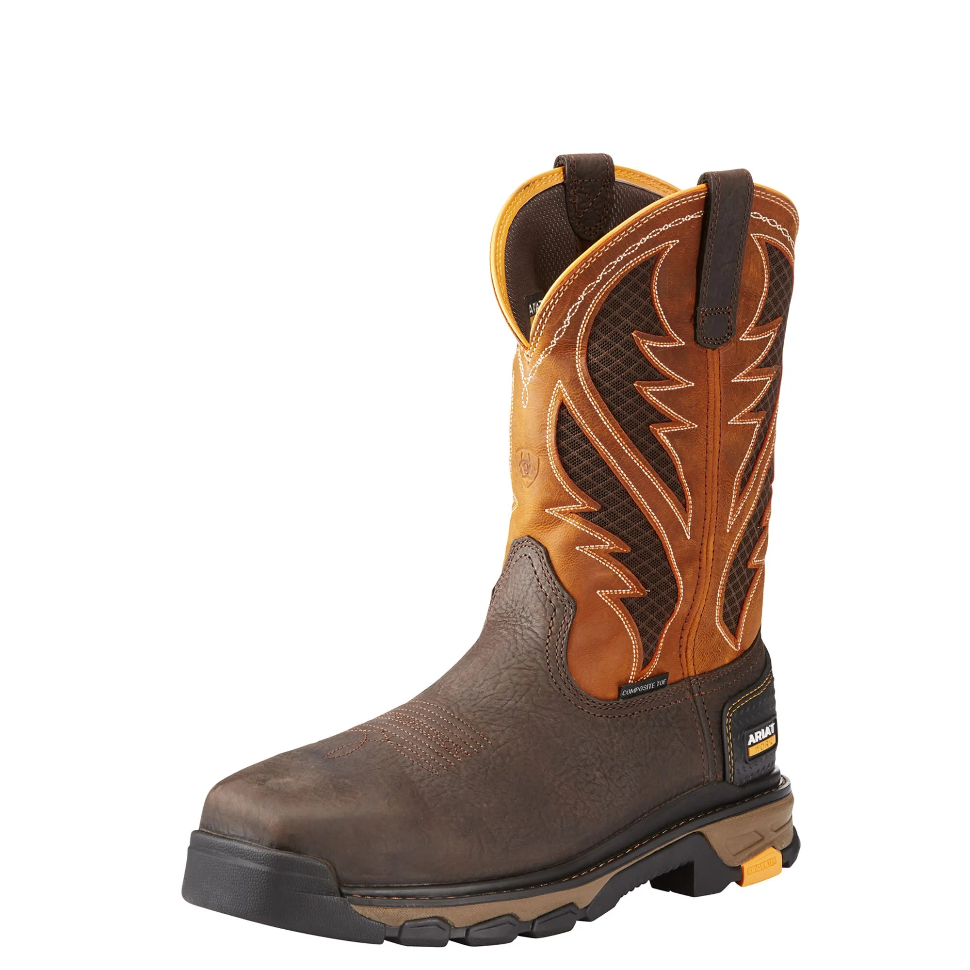 Ariat Men's Intrepid VentTek Composite Toe Boot - Bruin Brown/Orange