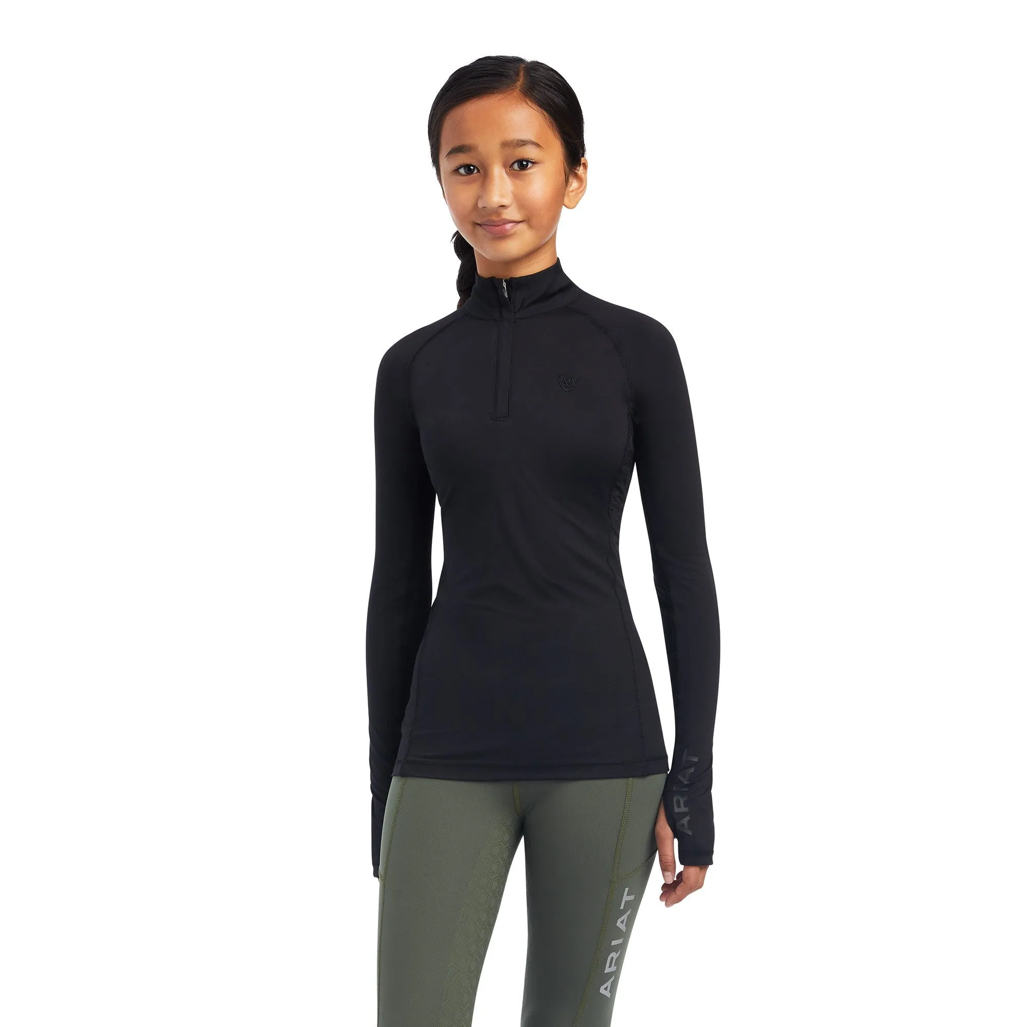 Ariat Youth Lowell 2.0 1/4 Zip Base Layer - Black