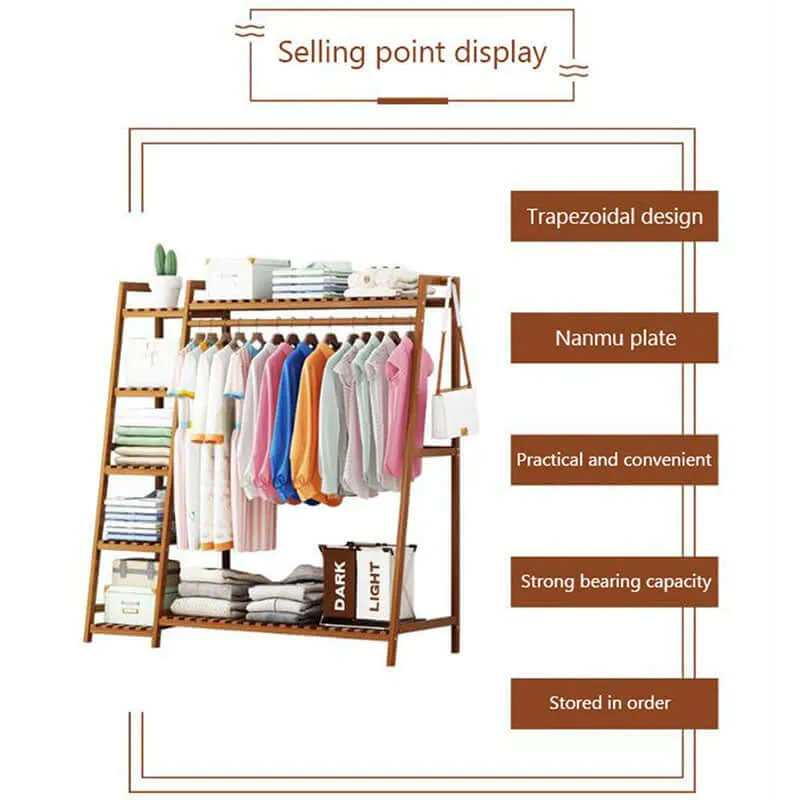 Bamboo Wardrobes Clothes Rack