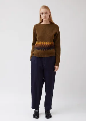 Banded Fairisle Wool Sweater