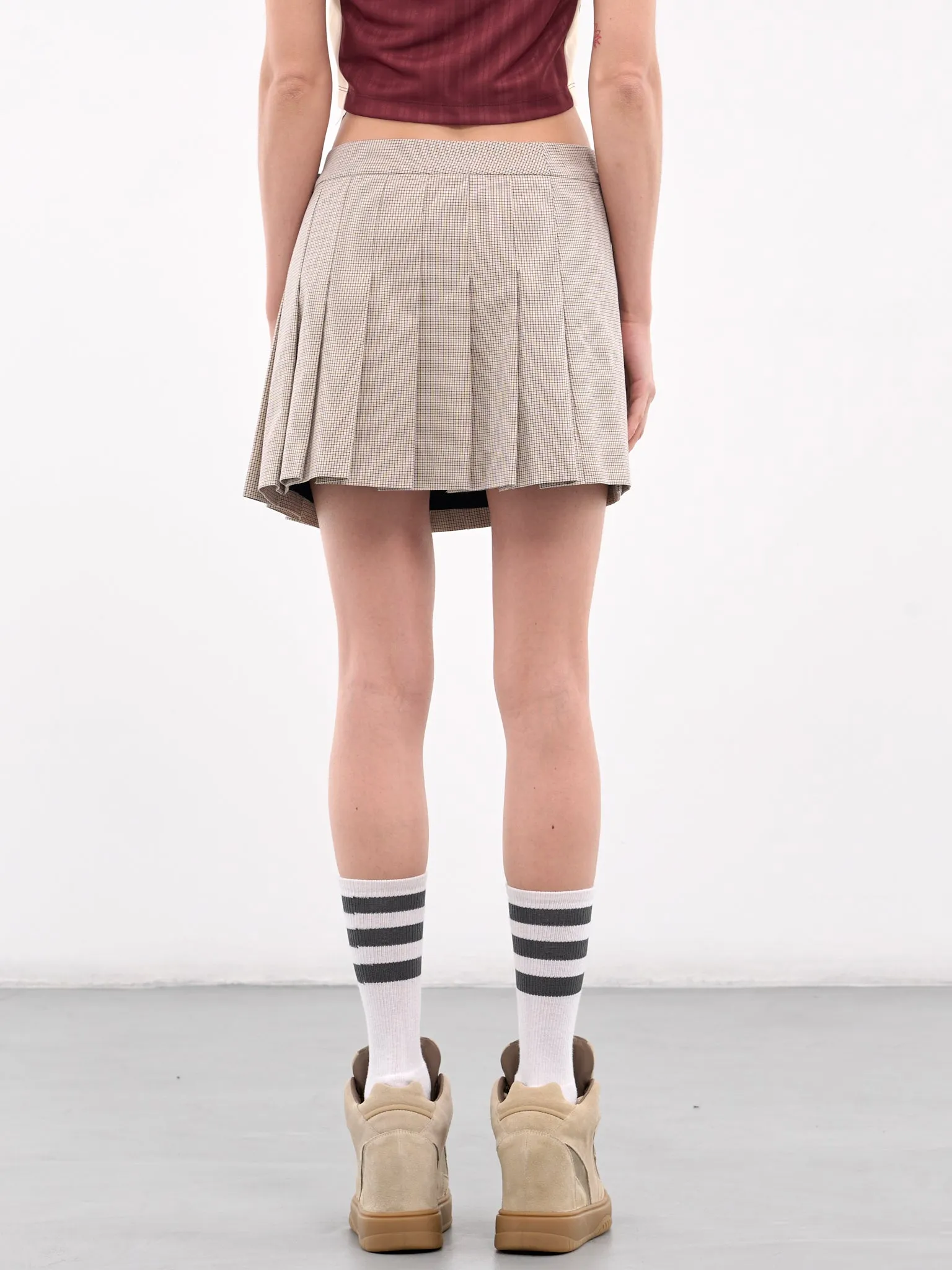 Belted Mini Skirt (BWCU006-AB002-LIGHT-BROWN)