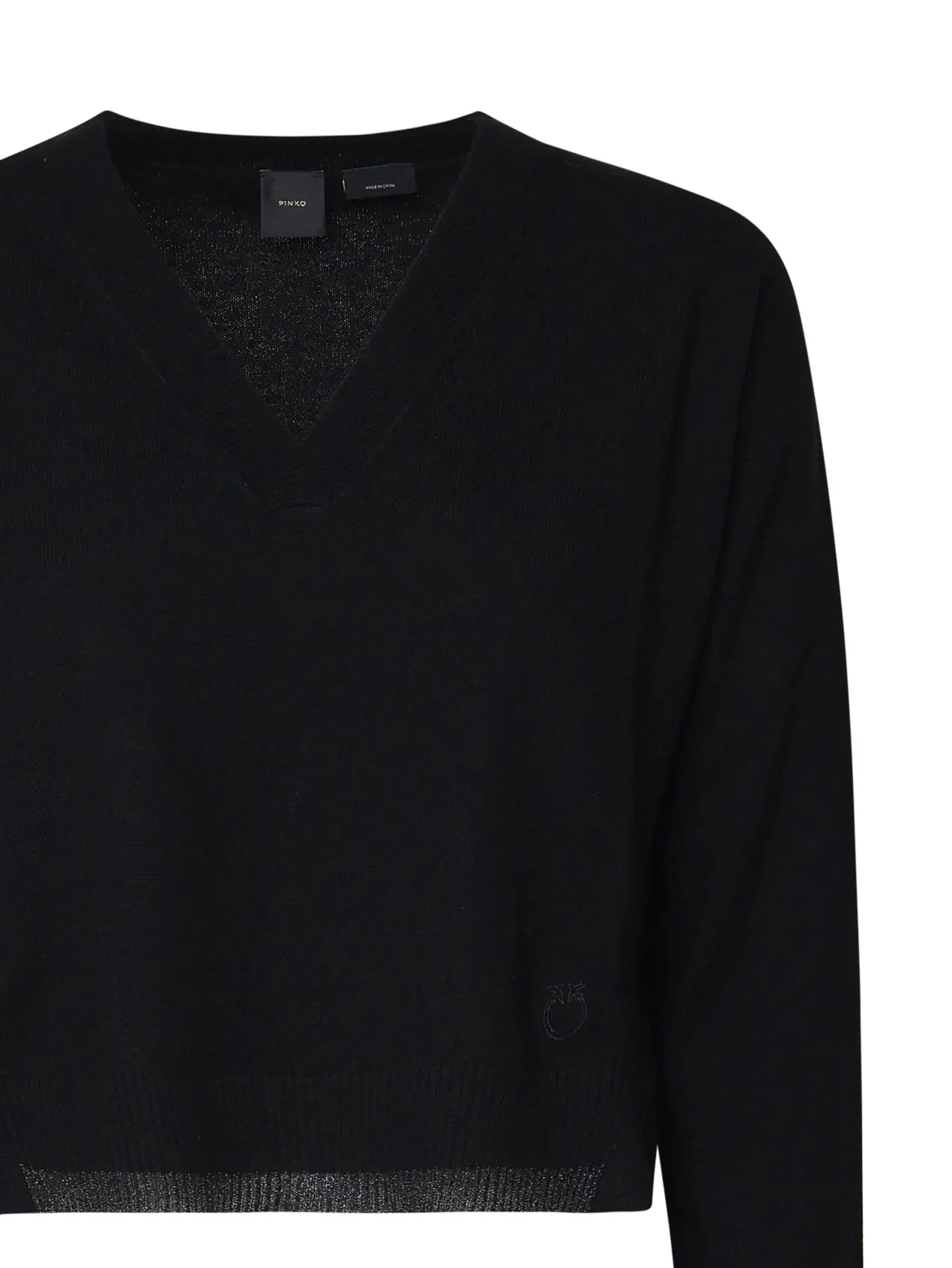 Black Limousine Cotton V-neck Sweater