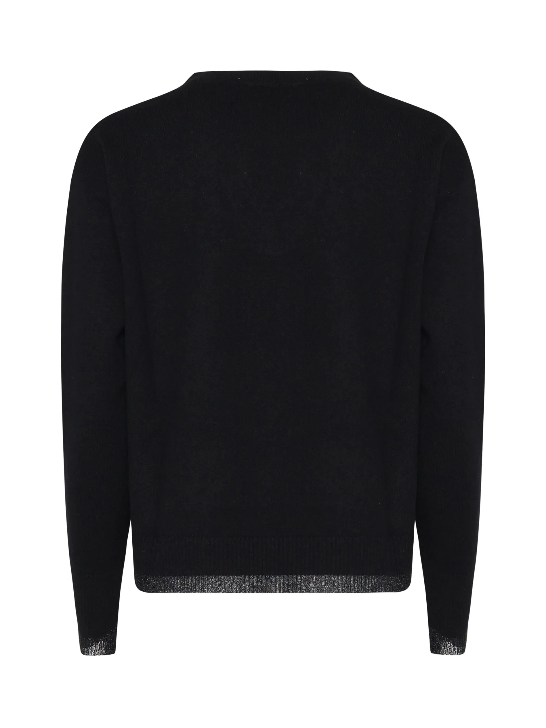 Black Limousine Cotton V-neck Sweater