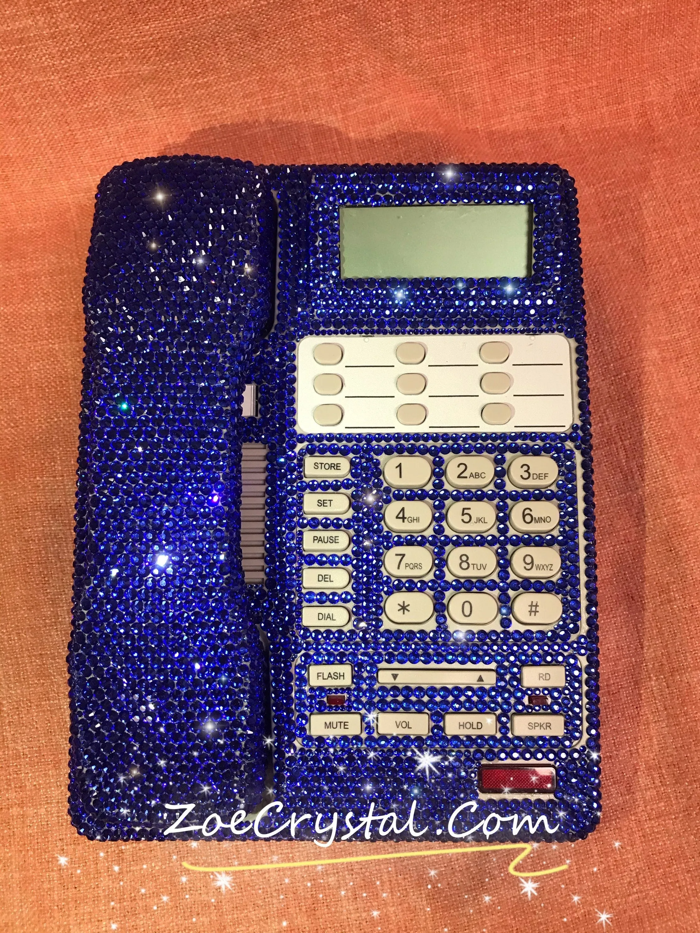 Bling and Sparkly Blue OFFICE / DESK  PHONE to ensure a good conversation for every call.