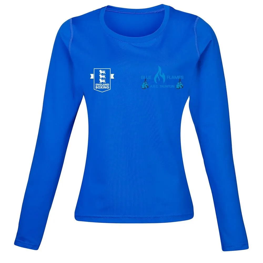 Blue Flames Abc Womens Ls Base Layer