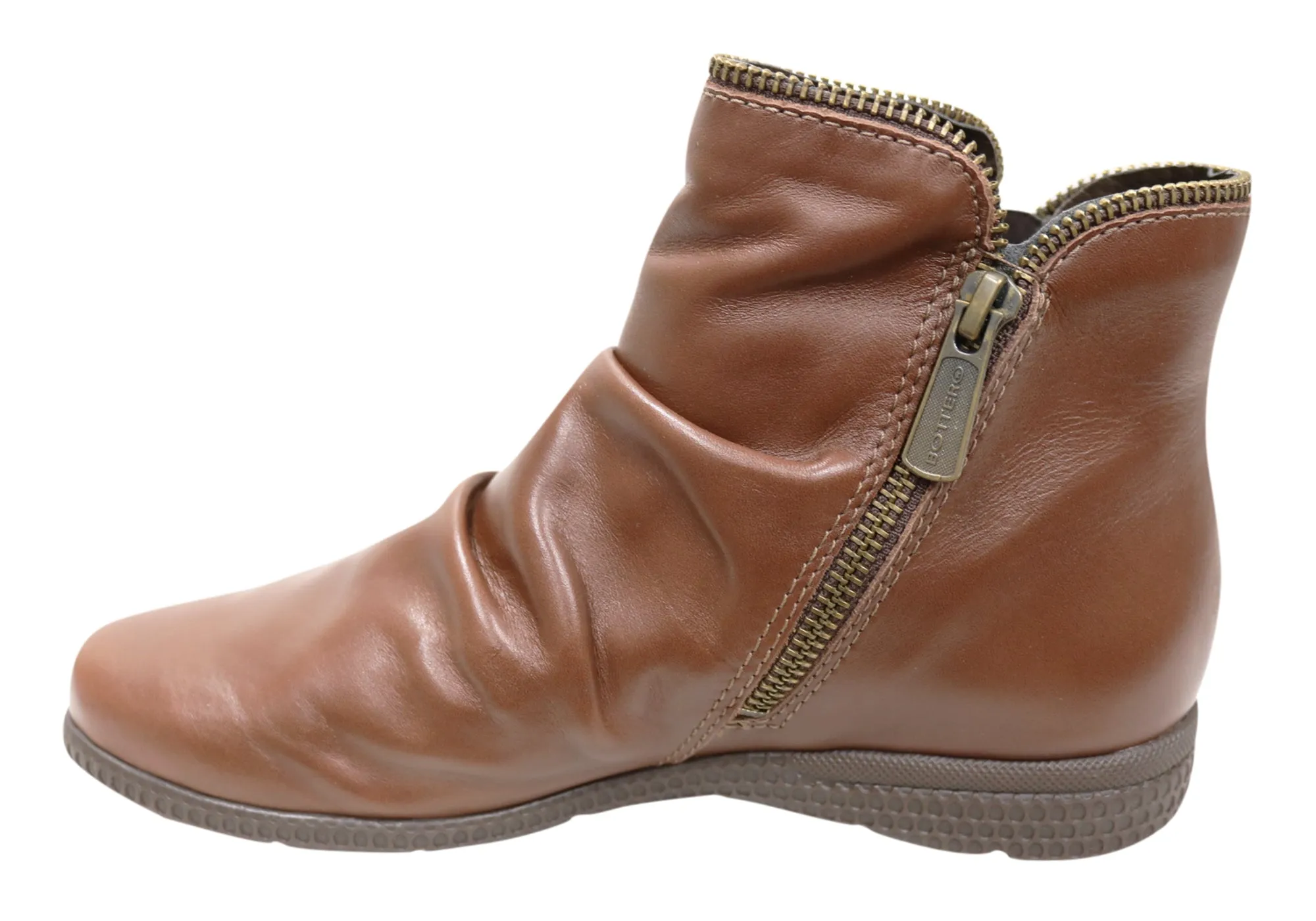 Bottero Mallory Womens Comfortable Leather Ankle Boots Made In Brazil