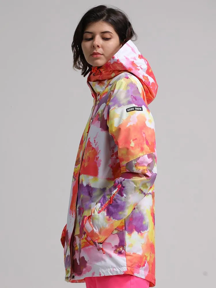 Colorful High Waterproof Windproof Colorful Snowboard Jacket For Women