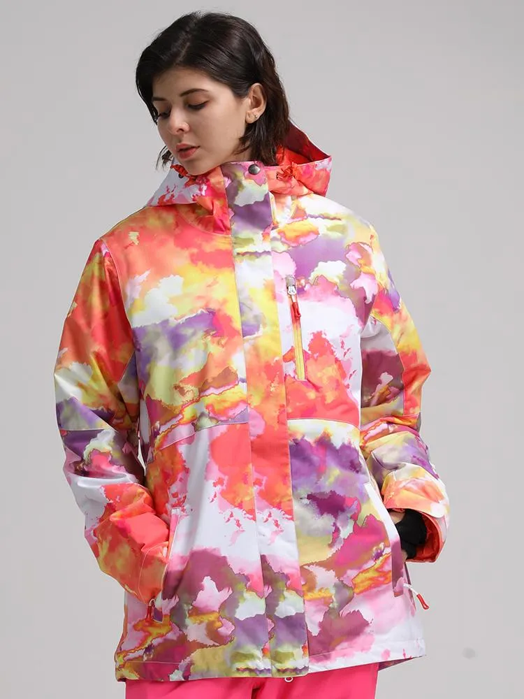 Colorful High Waterproof Windproof Colorful Snowboard Jacket For Women