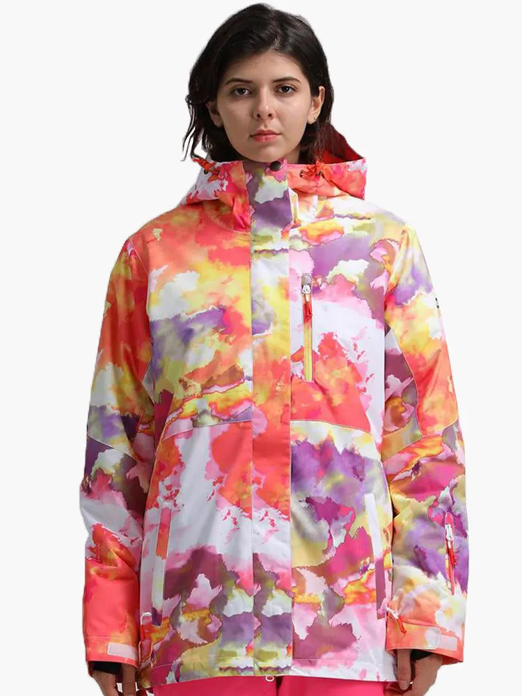 Colorful High Waterproof Windproof Colorful Snowboard Jacket For Women