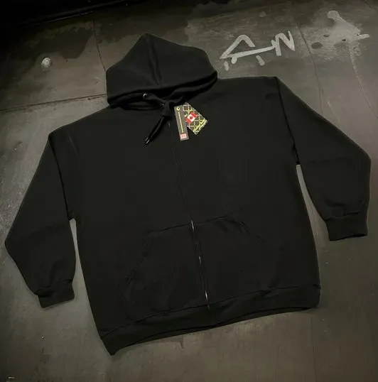 *COTTON BEST* (BLACK) ZIP UP HOODIES (HIGH GRADE COTTON BLENDS)