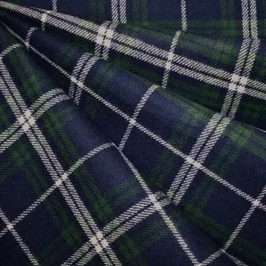 Cozy Cotton Flannel Layered Tartan Plaid Navy/Hunter SY