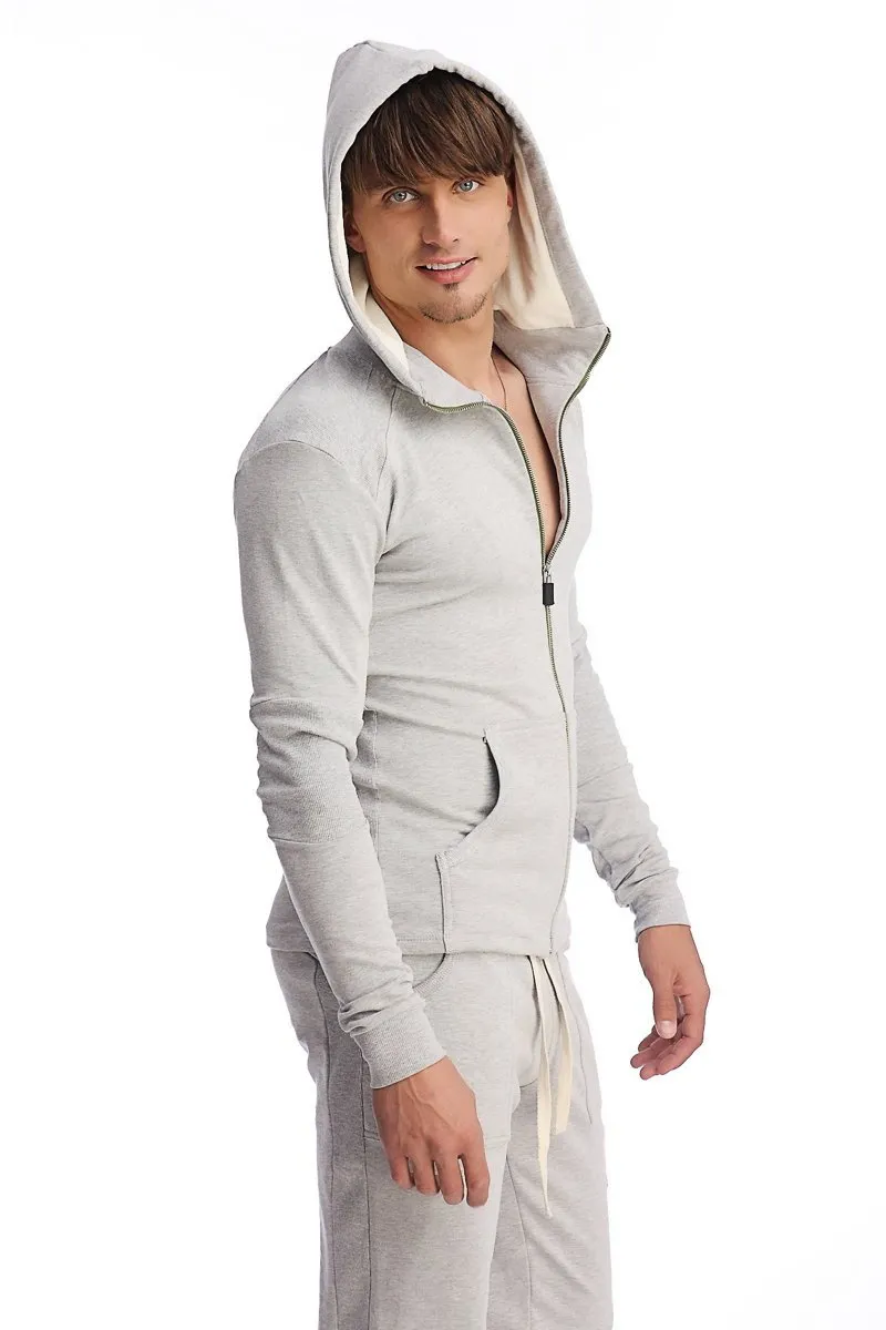 Edge Form-fit Crossover Yoga Track Performance Hoodie (Heather Grey)