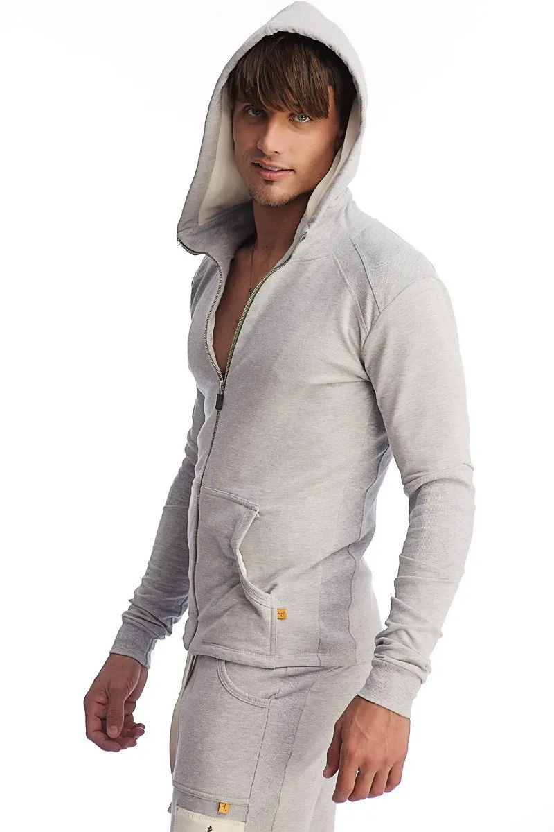 Edge Form-fit Crossover Yoga Track Performance Hoodie (Heather Grey)