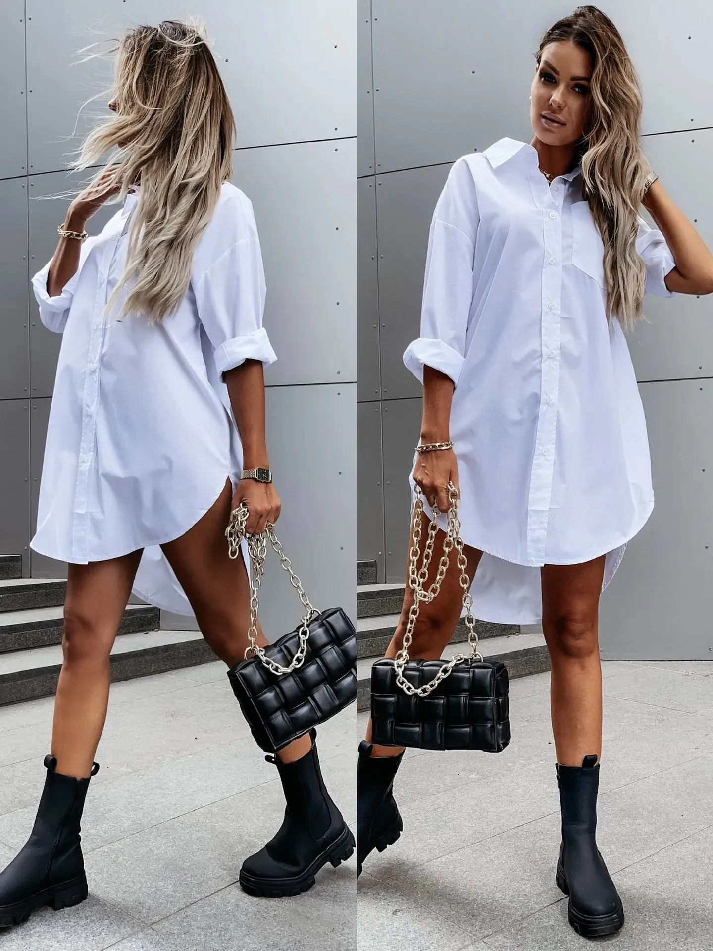 Effortless White V-Neck Blouse for Women