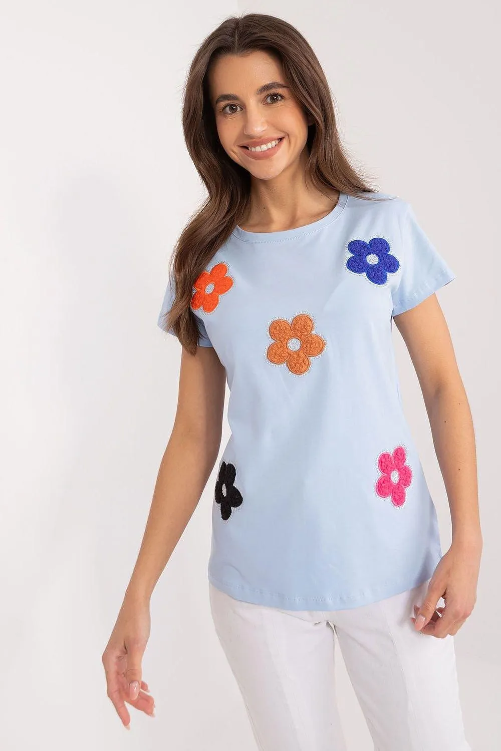 Elegant Floral Embellished Cotton Blouse for Every Occasion