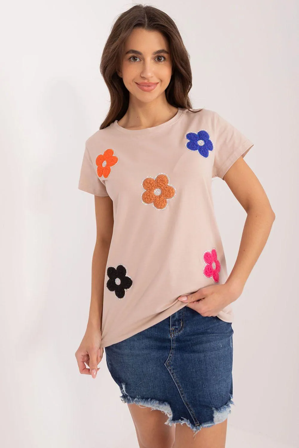 Elegant Floral Embellished Cotton Blouse for Every Occasion