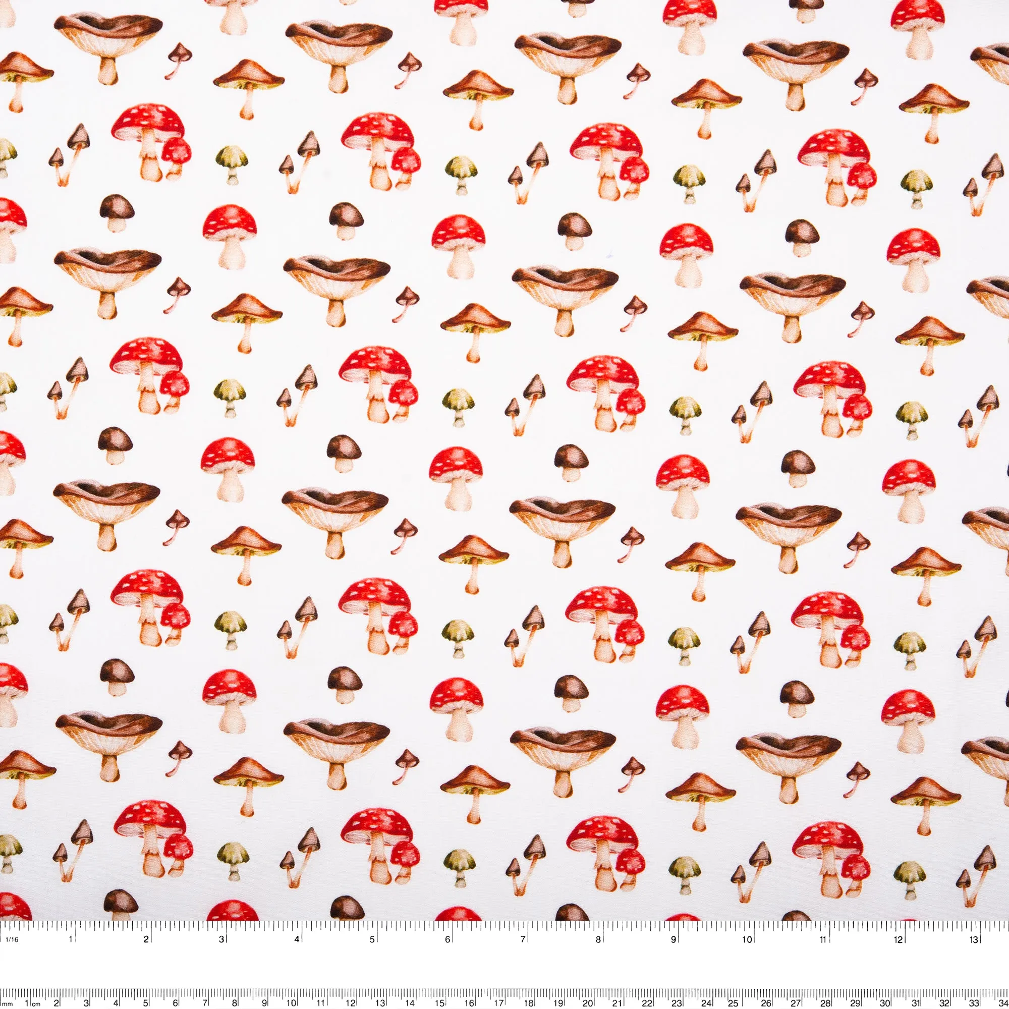 EUROPEAN Digital printed poplin - Mushroom - Red