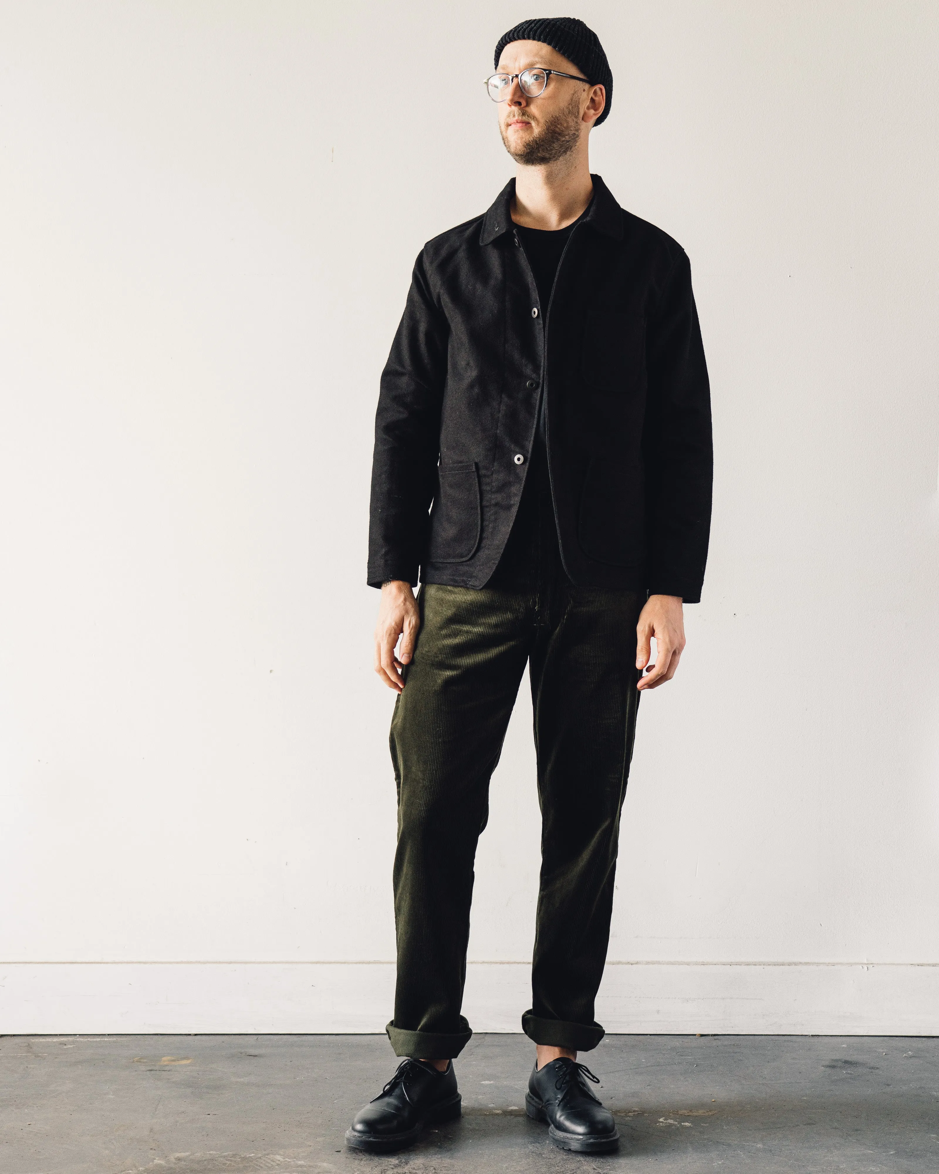 Evan Kinori Three Pocket Jacket, Black Moleskin