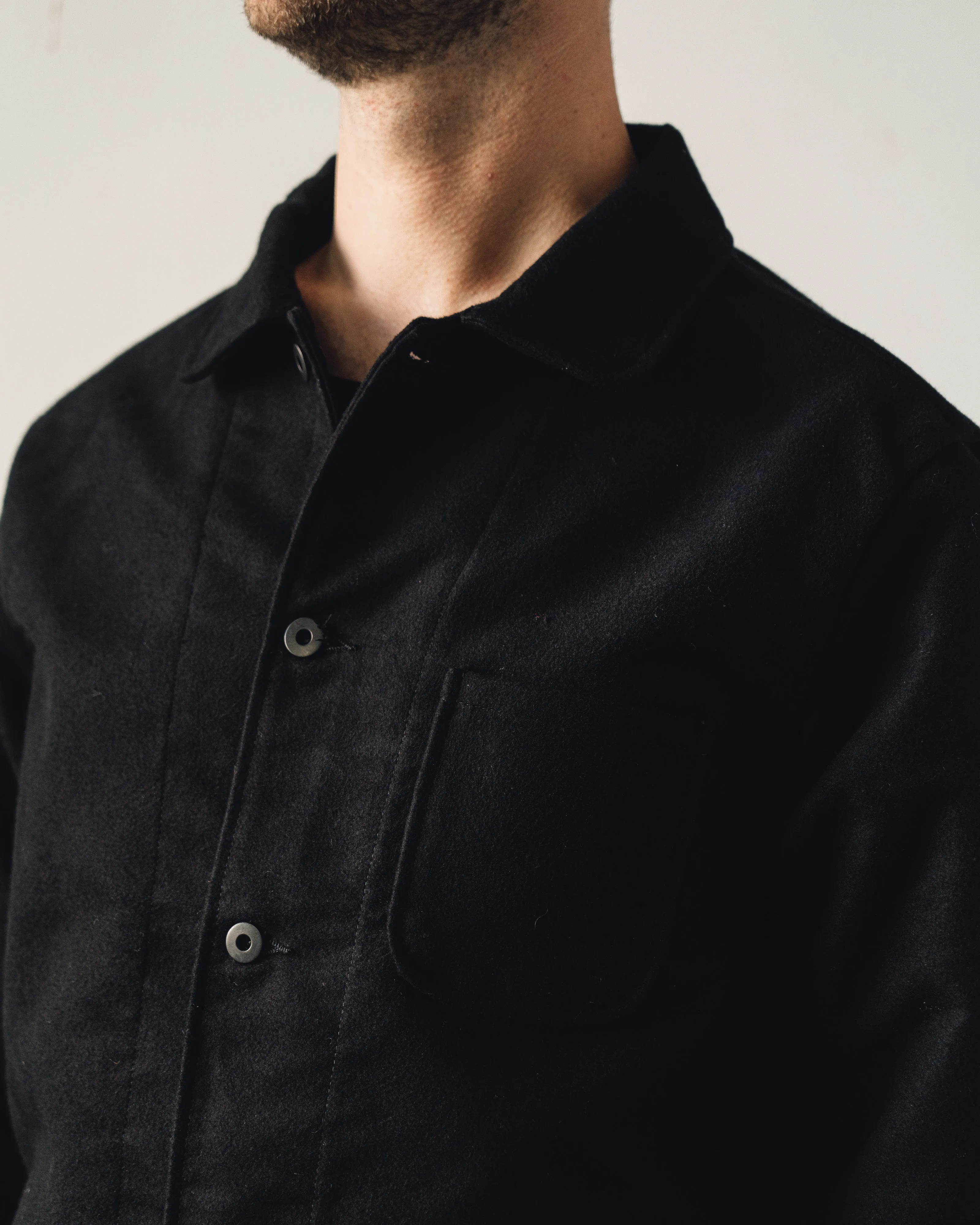 Evan Kinori Three Pocket Jacket, Black Moleskin