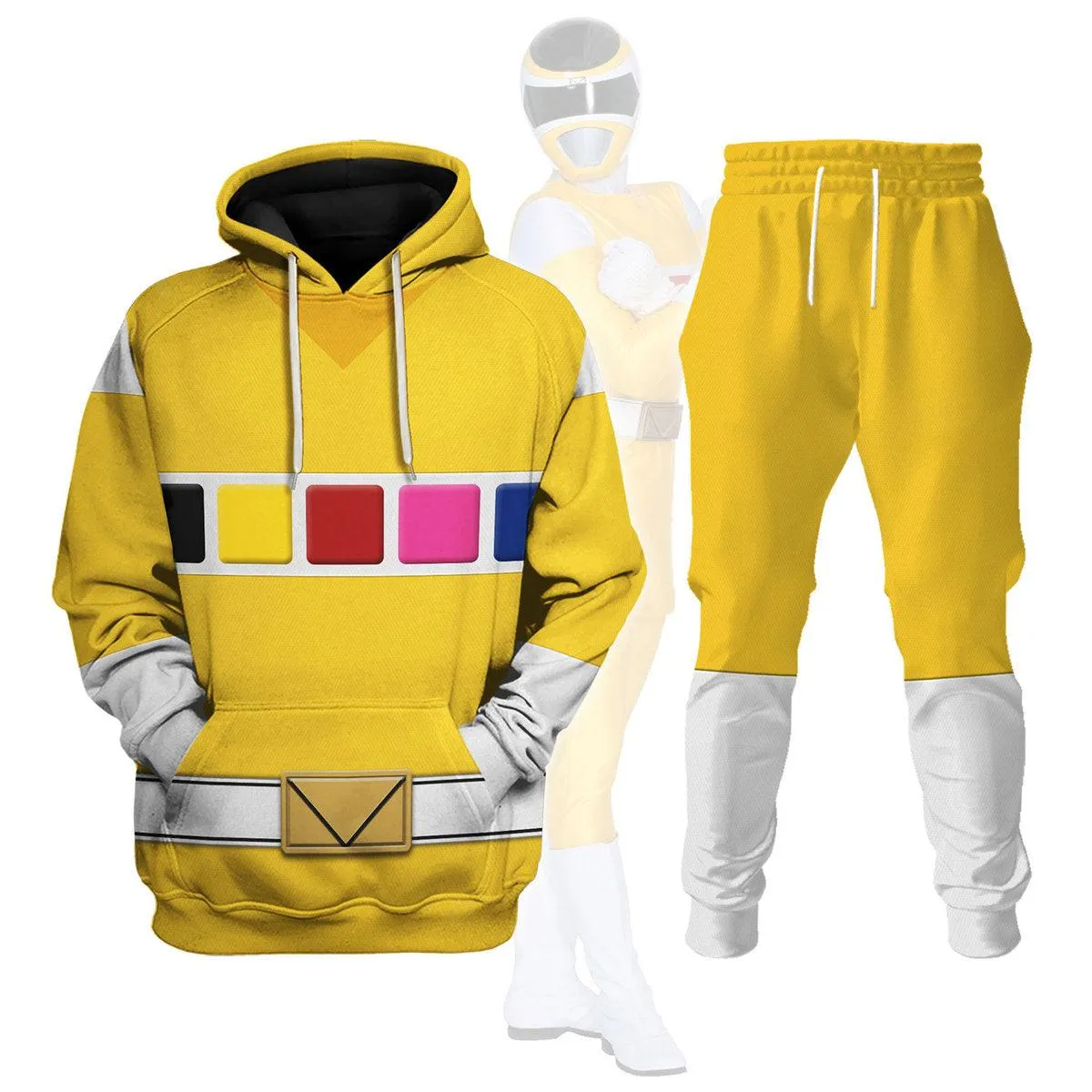 Gearhomie Yellow Space Ranger Hoodies Sweatshirt T-shirt Hawaiian Tracksuit