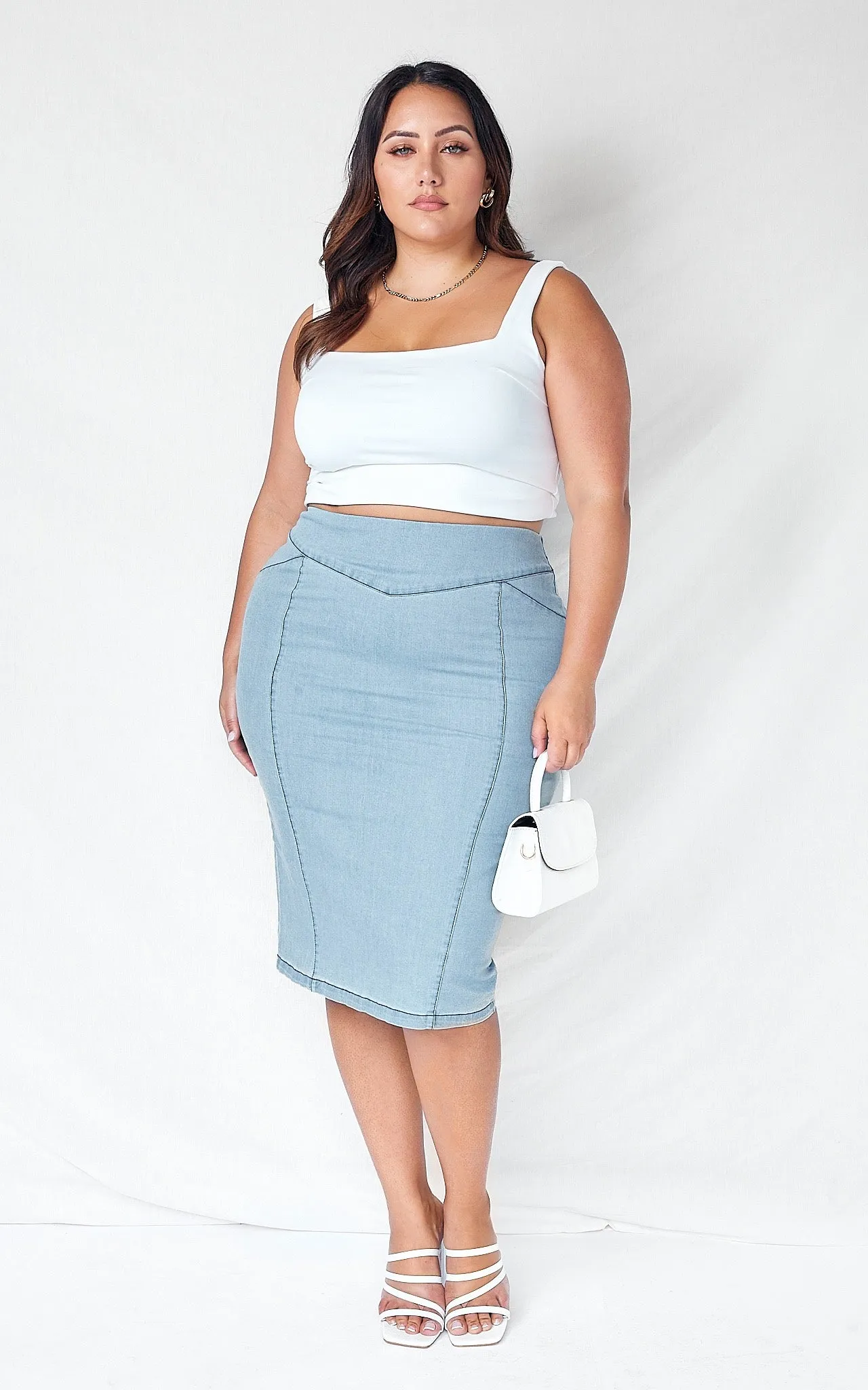 Gigi Denim Skirt - Light Blue