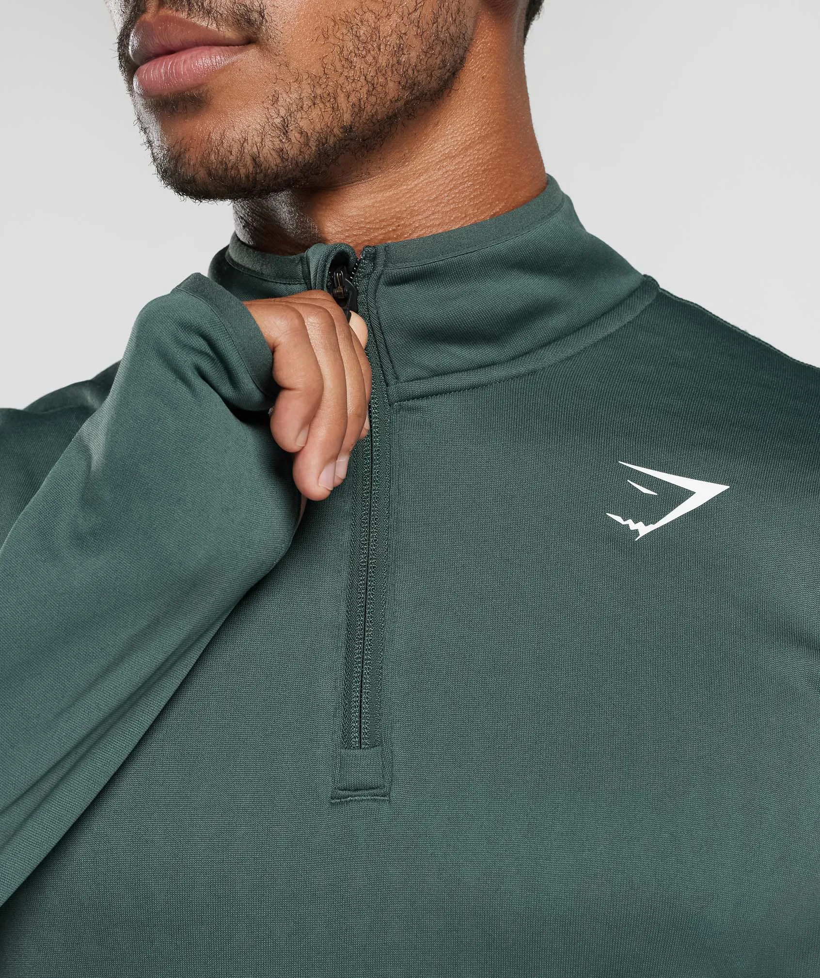 Gymshark Sport 1/4 Zip - Fog  Green