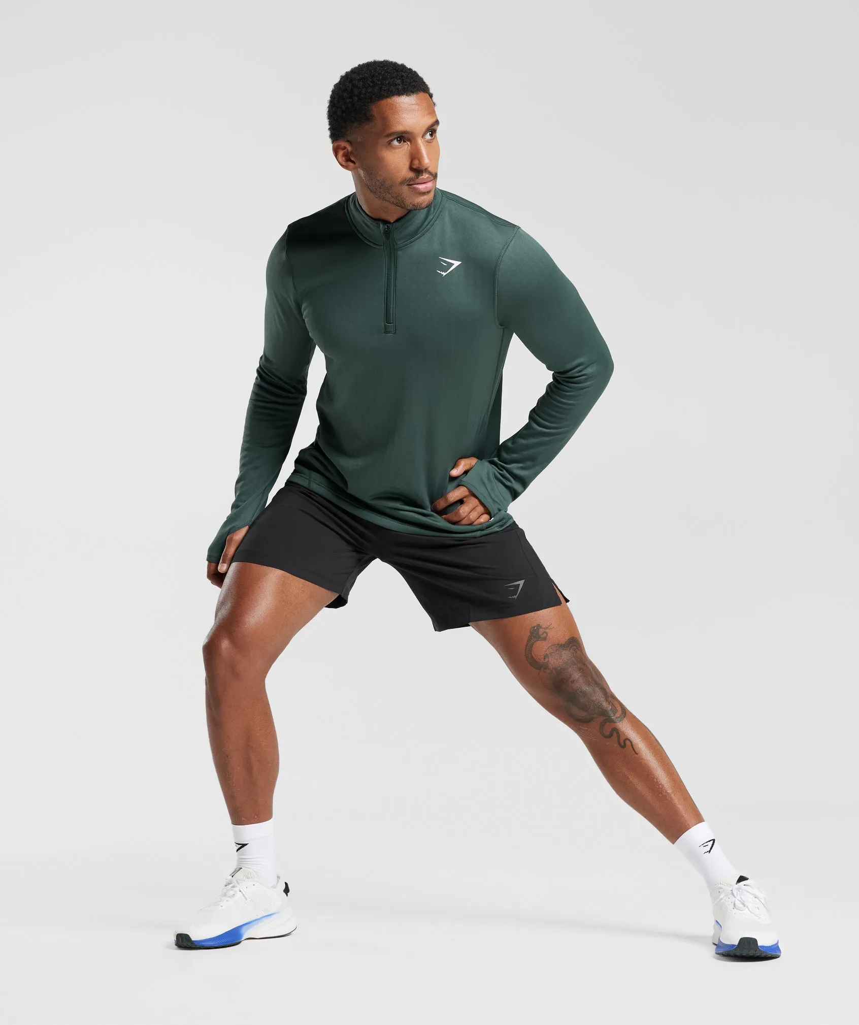 Gymshark Sport 1/4 Zip - Fog  Green