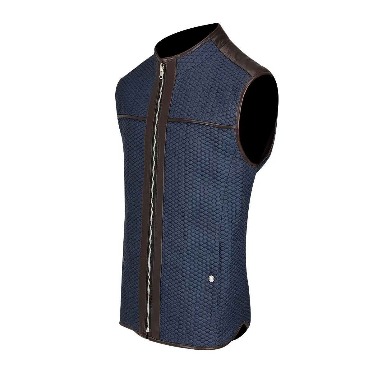 H303COC - Cuadra brown casual fashion reversible lambskin leather vest for men