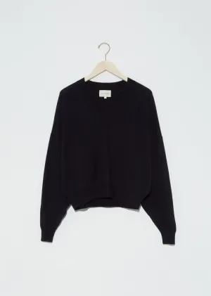 Hakueru Wool & Cashmere V Neck Sweater — Black