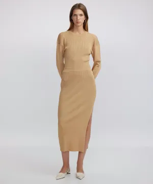 Ipekyol Slit Knit Skirt Light Brown