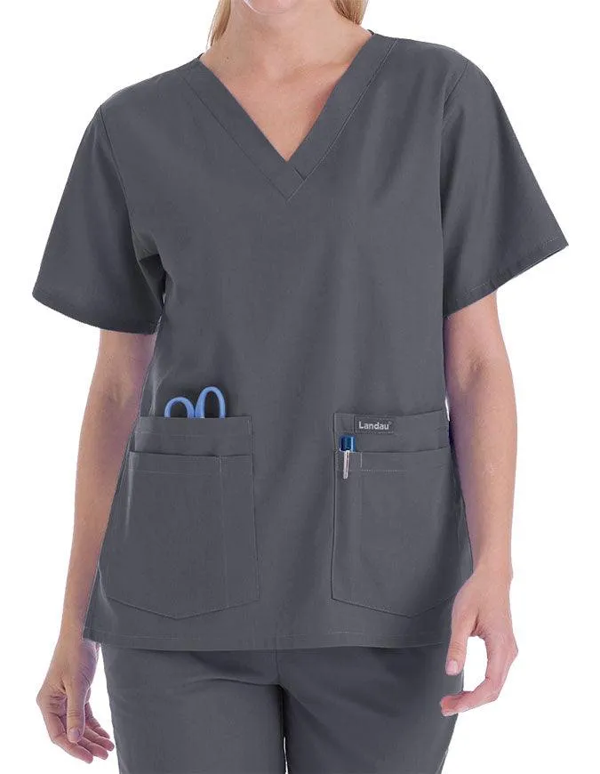 Landau 27.25 Inch Women's V-Neck Nurse Scrub Top