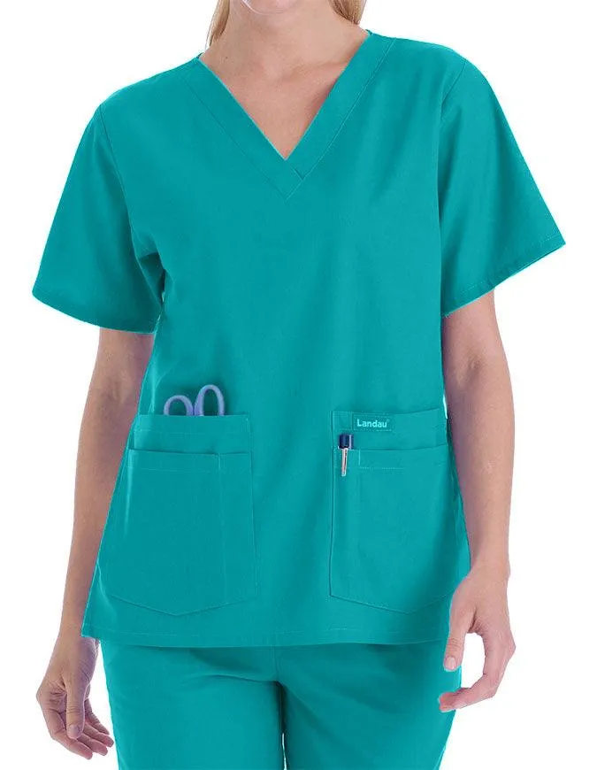 Landau 27.25 Inch Women's V-Neck Nurse Scrub Top