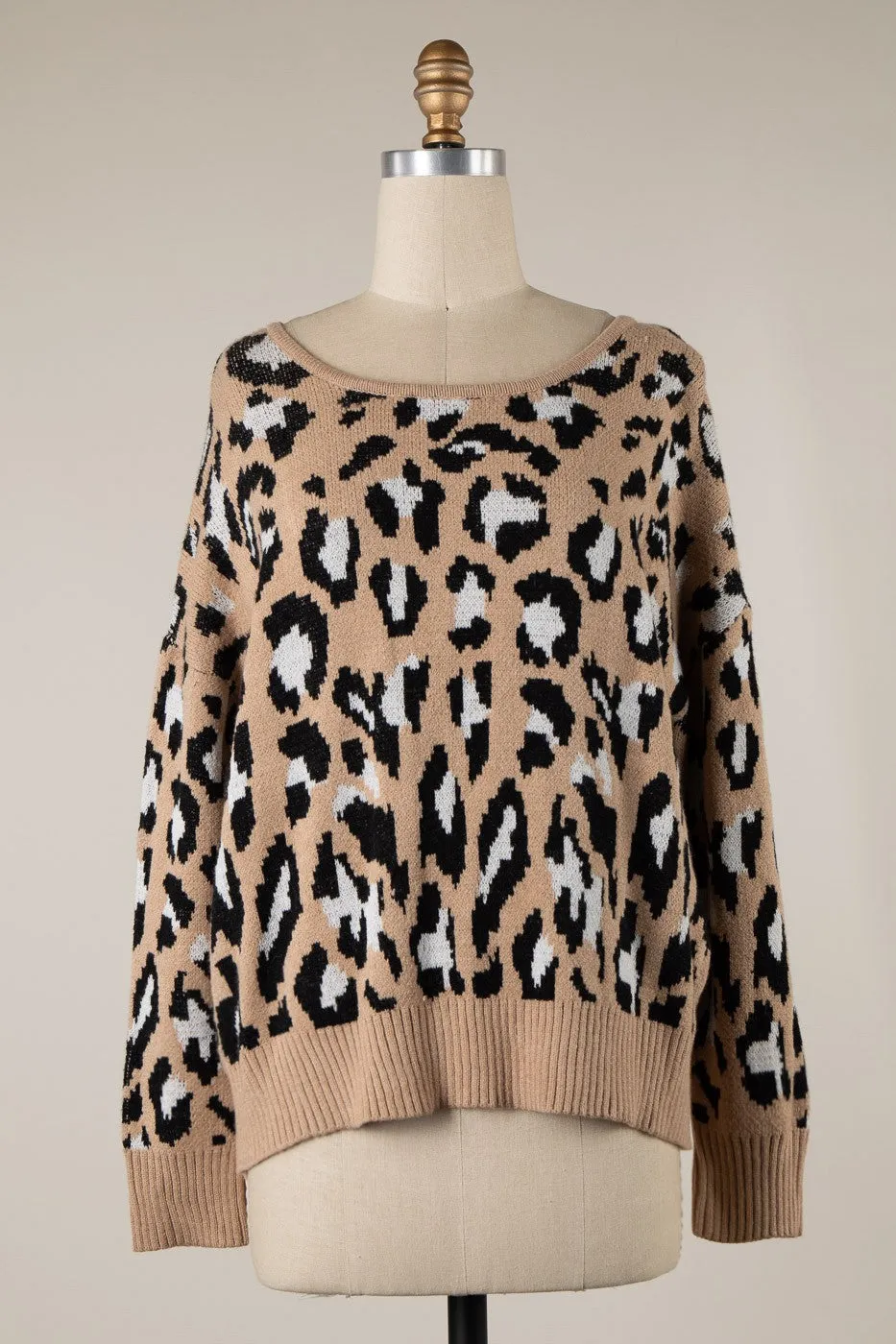 Leopard Open Back Sweater