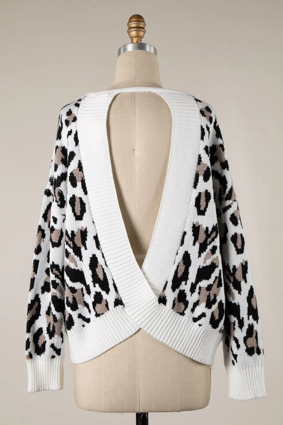 Leopard Open Back Sweater