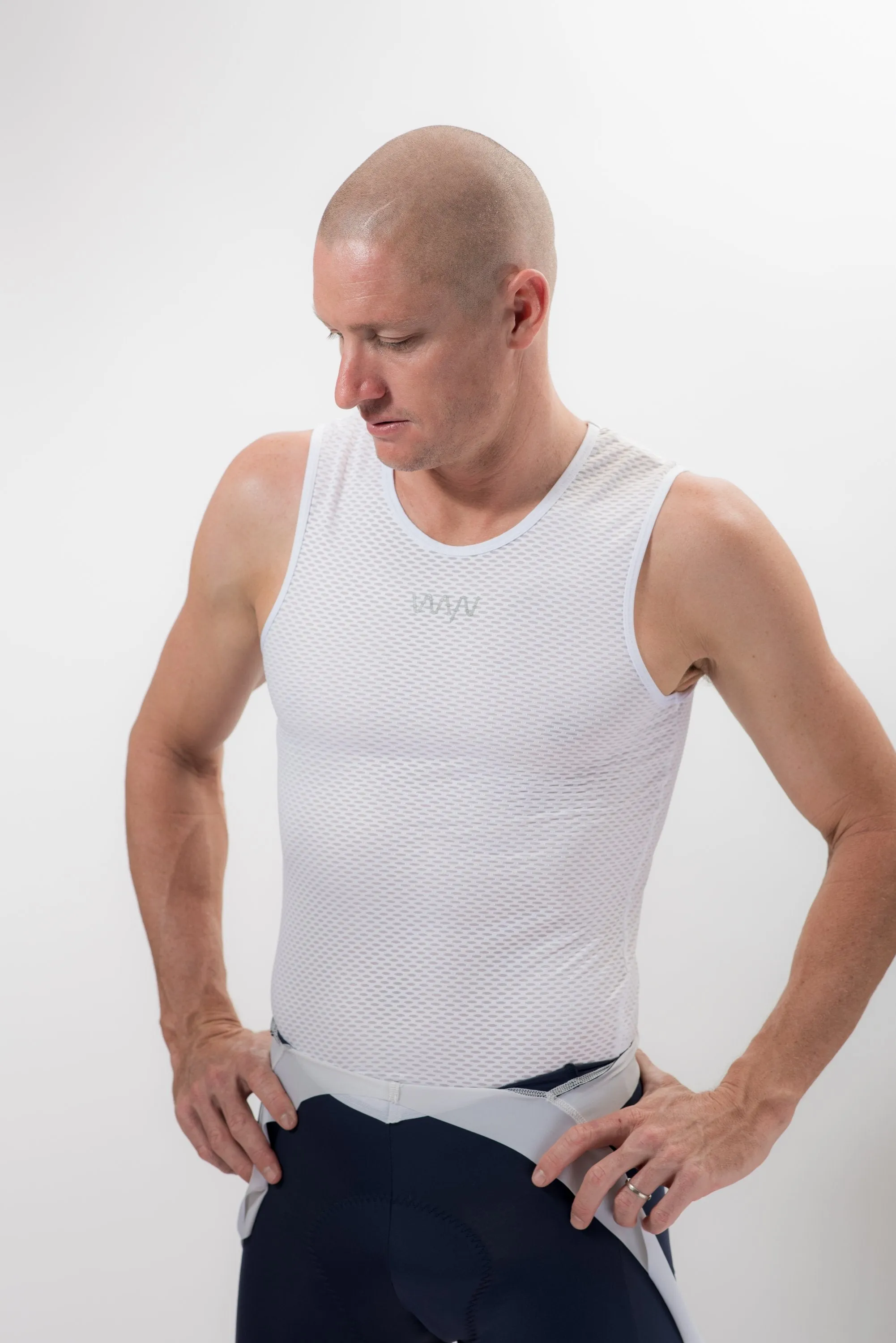 Men's Sleeveless Base Layer - White