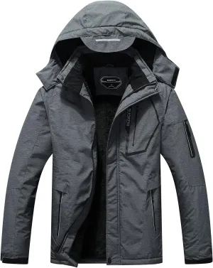 Men'S Waterproof Ski Jacket Warm Winter Snow Coat Hooded Raincoat