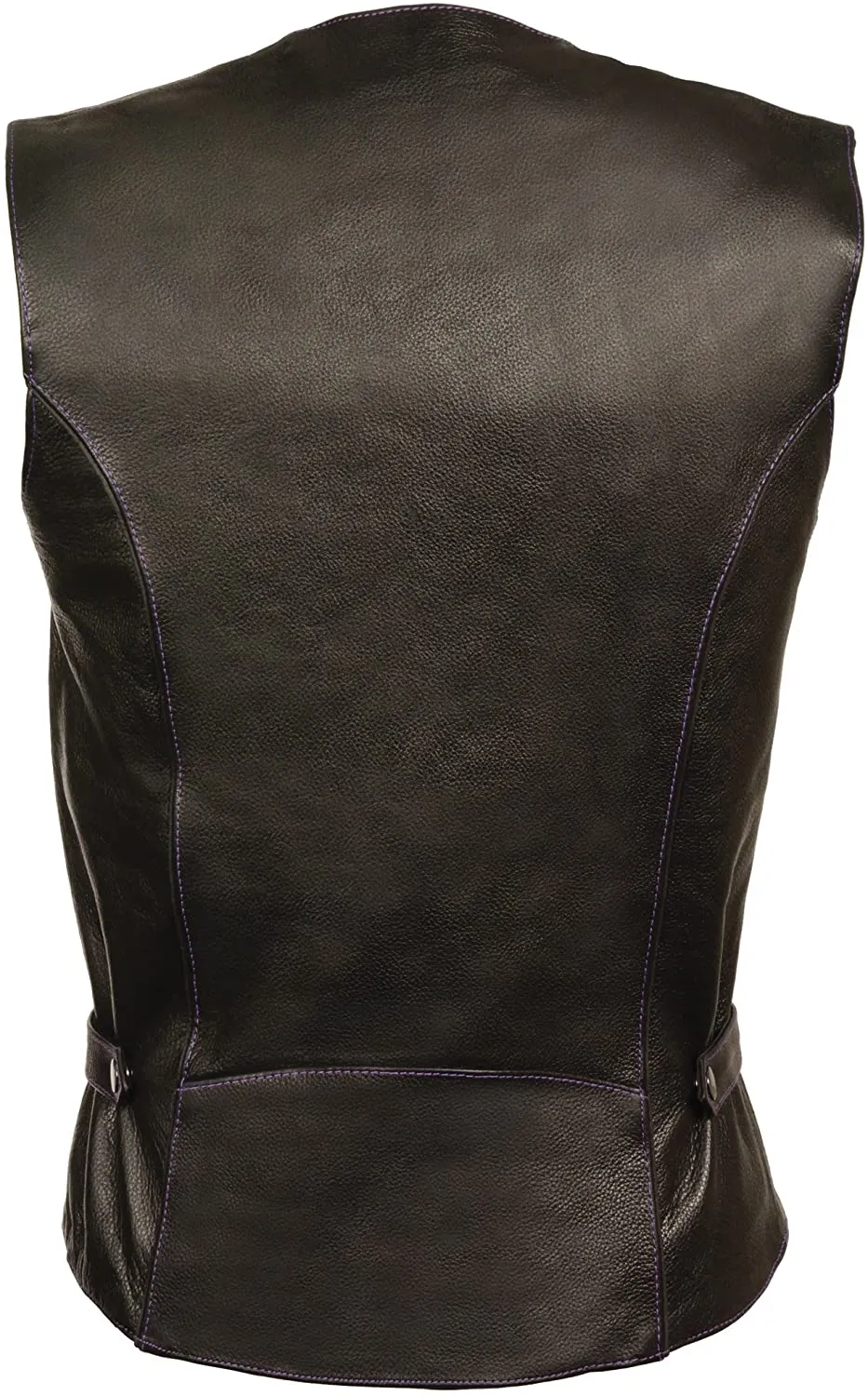 Milwaukee Leather ML1293 Women's Black and Purple ‘Wing Studded’ Leather Vest