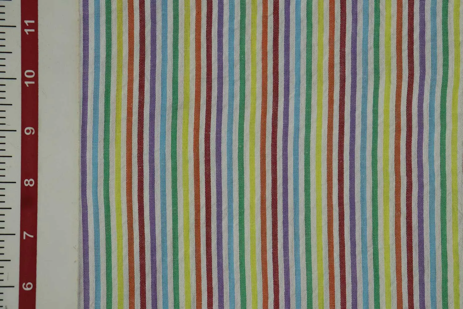 Multicolor Stripes Cotton Seersucker Fabric