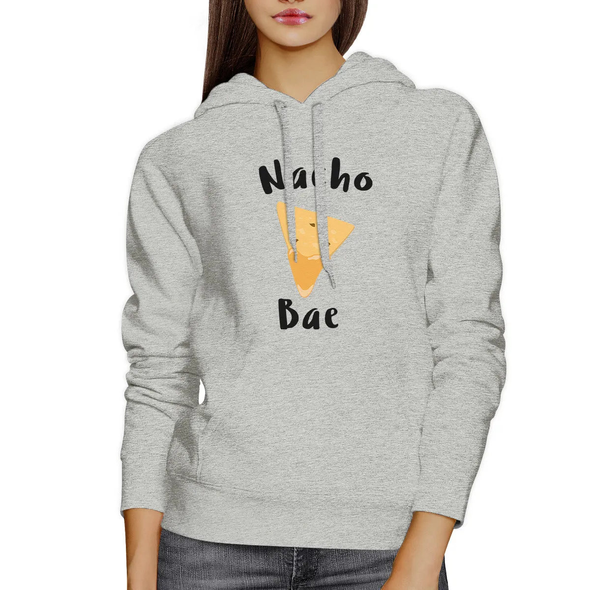 Nacho Bae Unisex Gray Hoodie Cute Graphic Funny Gift Food Lovers