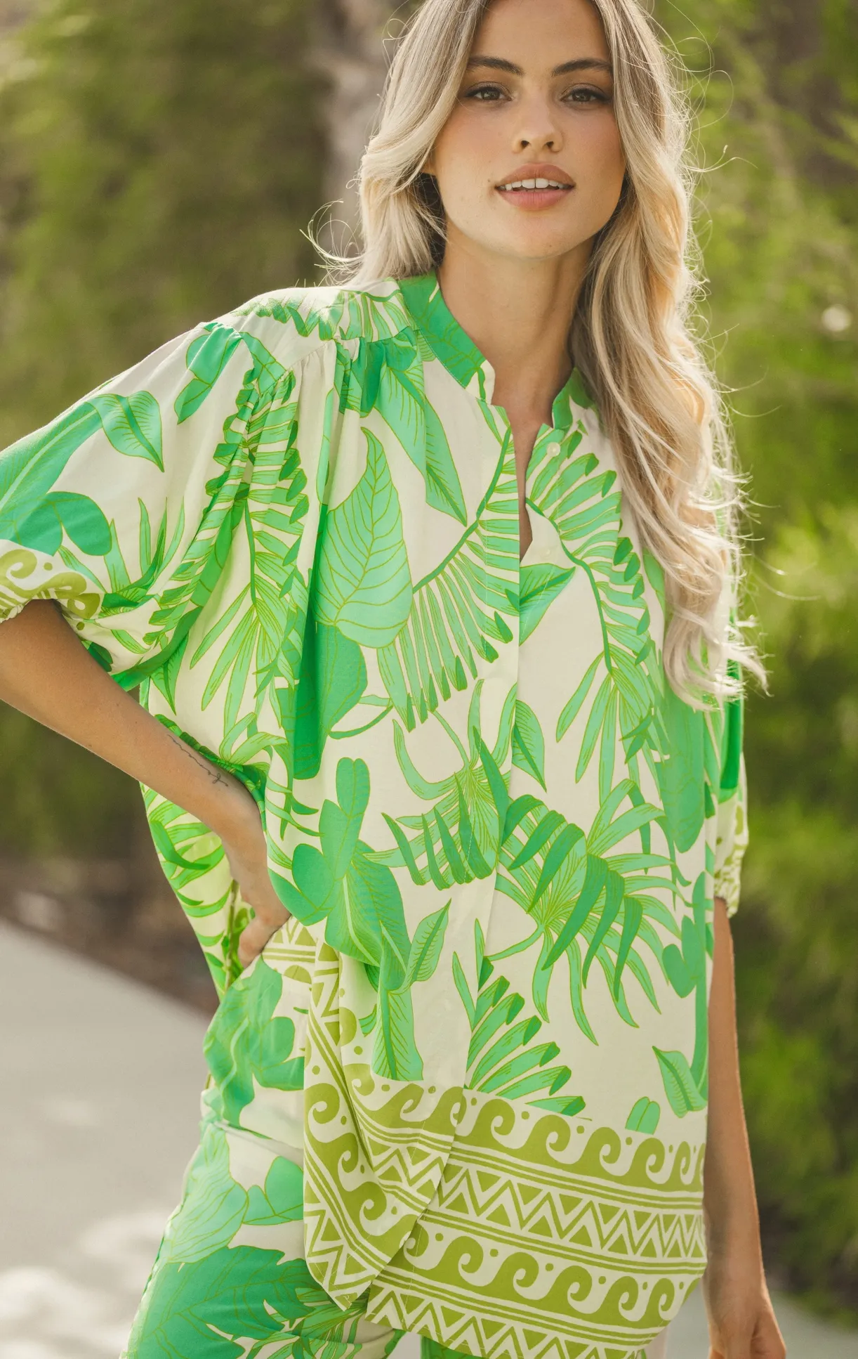 Palmetto Print Gypsea Blouse