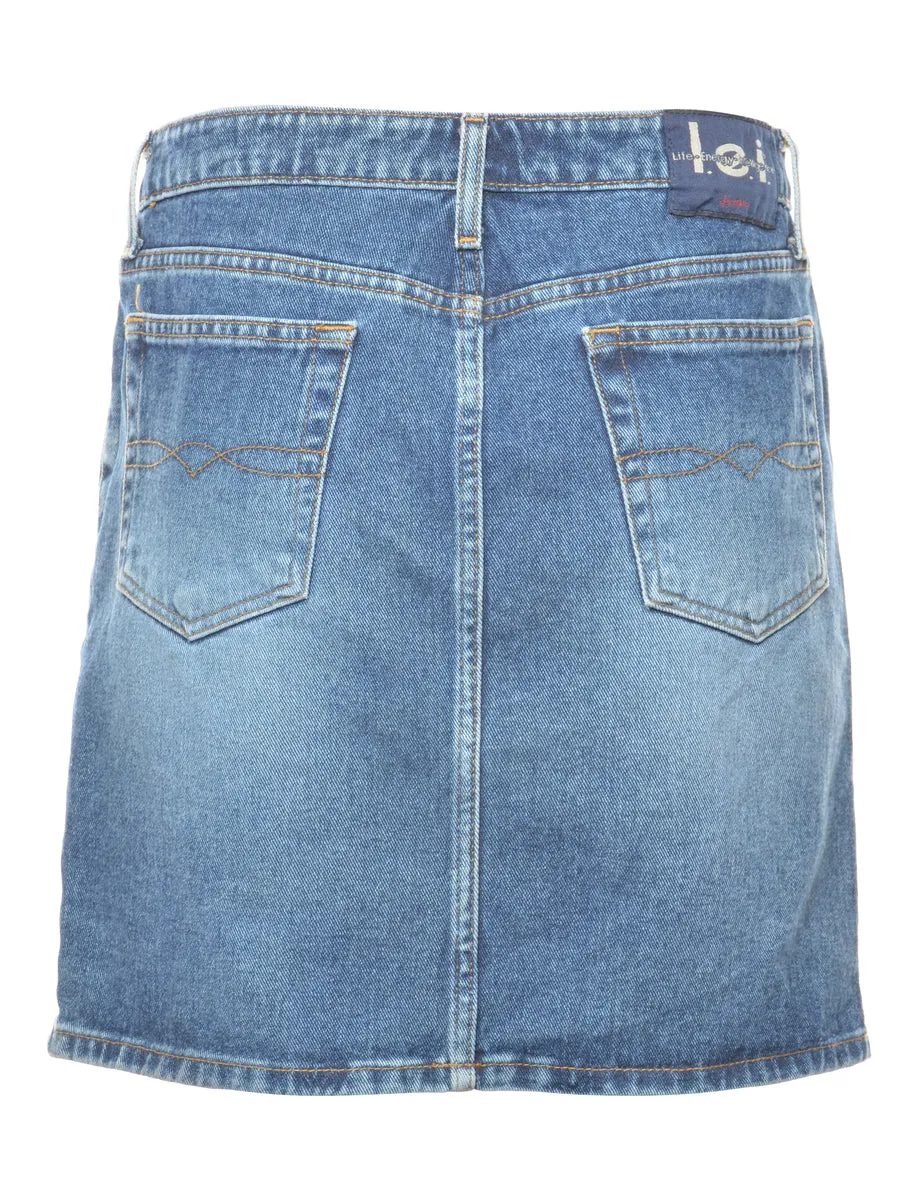 Pencil Shape Denim Skirt - L