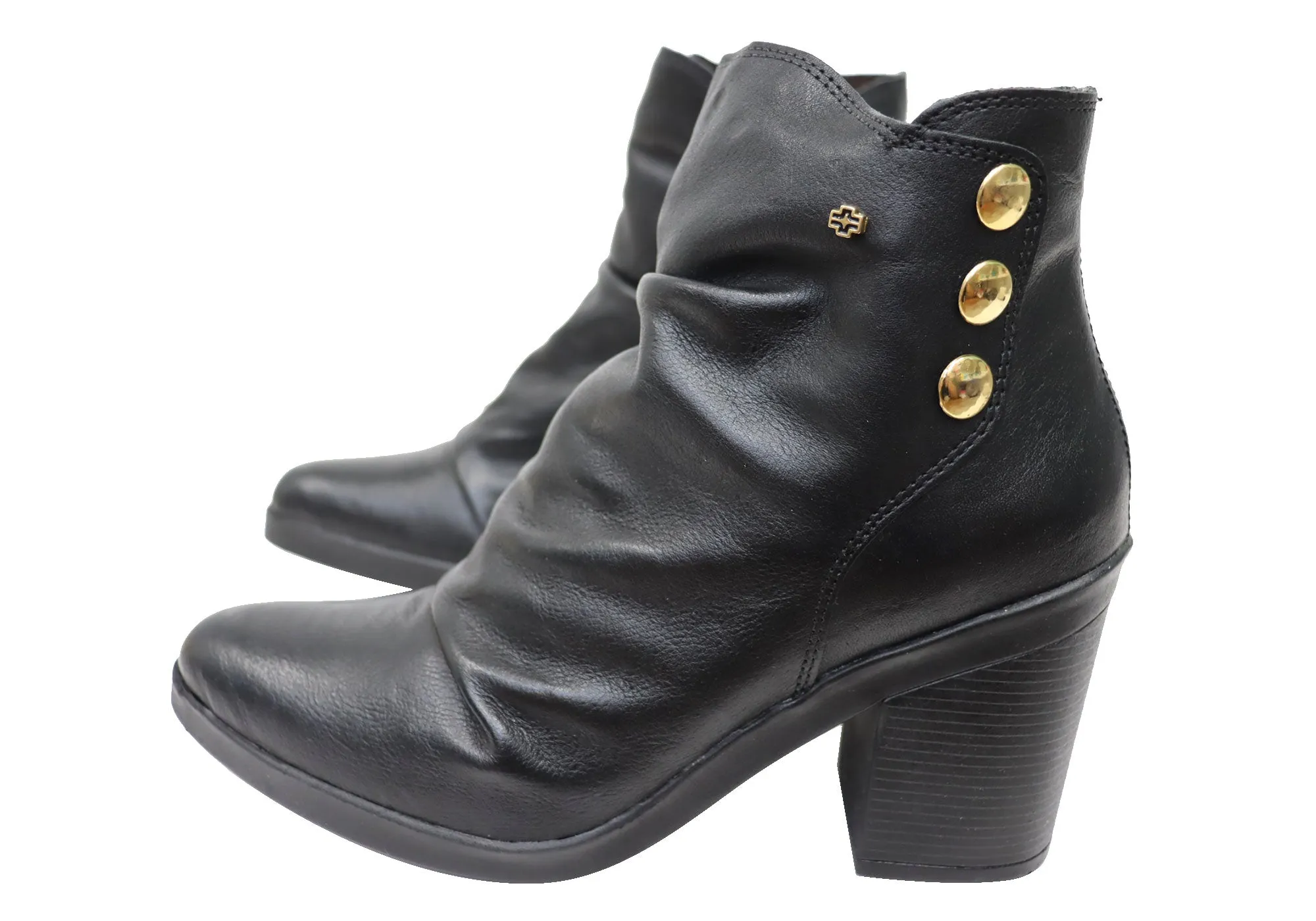 Perlatto Hilton Womens Comfortable Leather Ankle Boots Made In Brazil