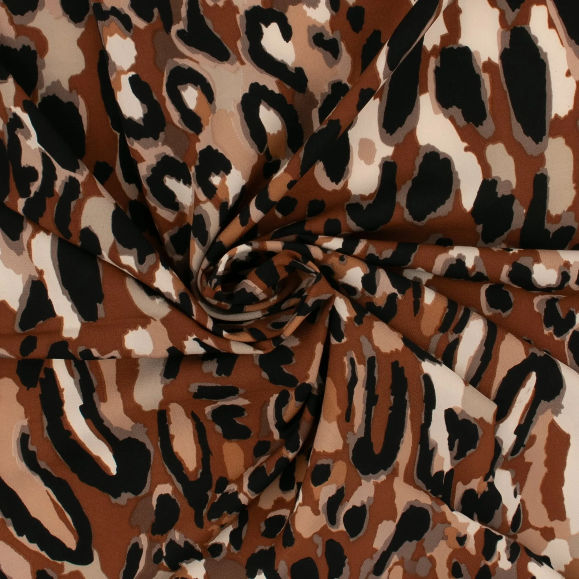 Printed Peachskin - EMMA - Leopard - Brown