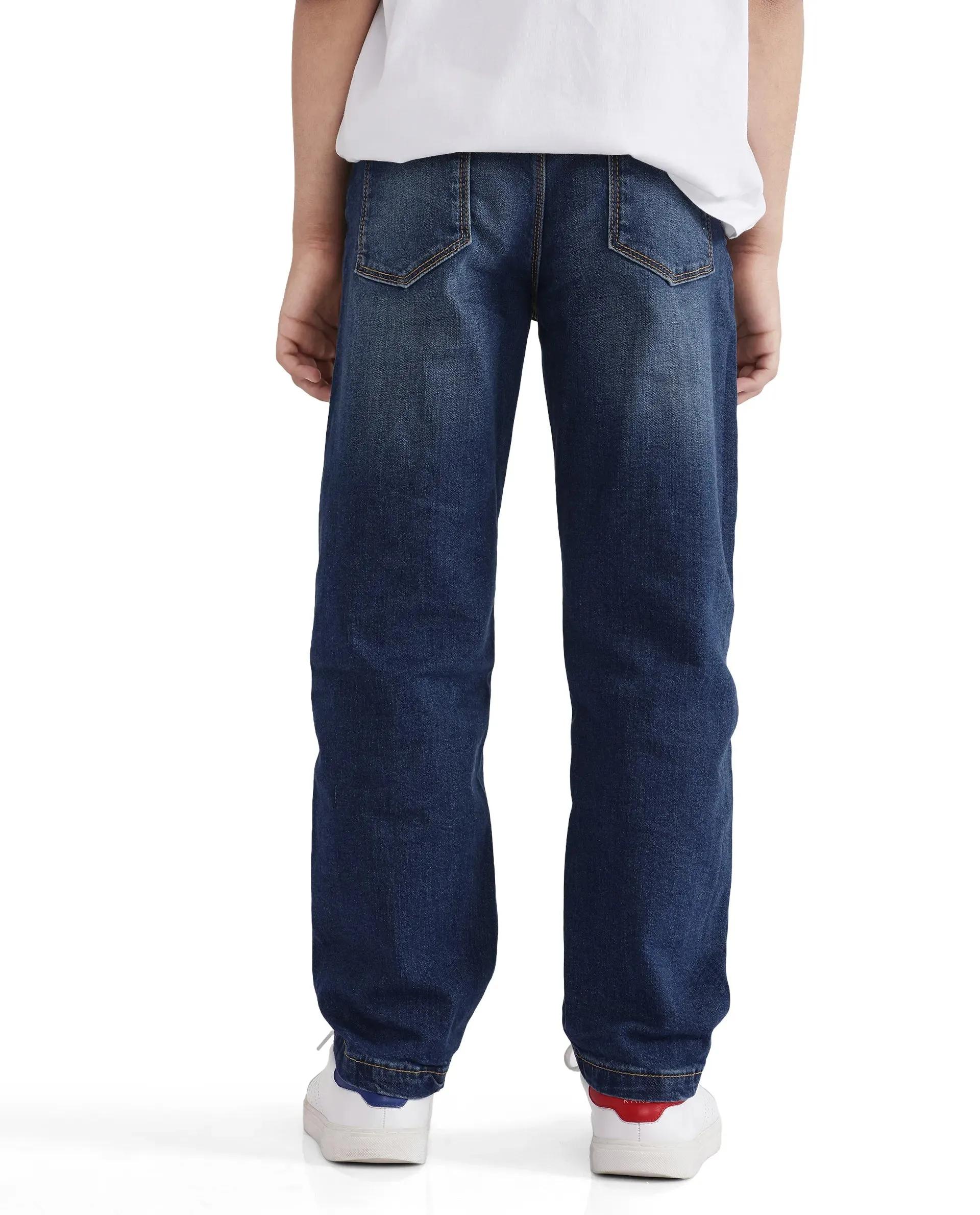 Rare Ones Kids Yosh Dark Blue Solid Denim Pant