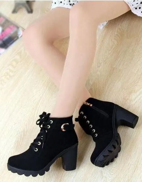 SH116 - High heel thick casual women's boots