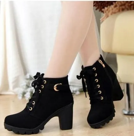 SH116 - High heel thick casual women's boots